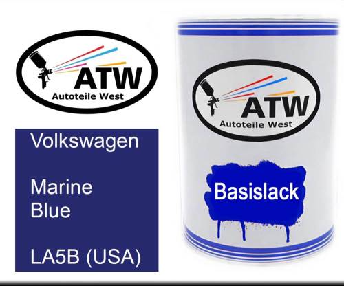 Volkswagen, Marine Blue, LA5B (USA): 500ml Lackdose, von ATW Autoteile West.